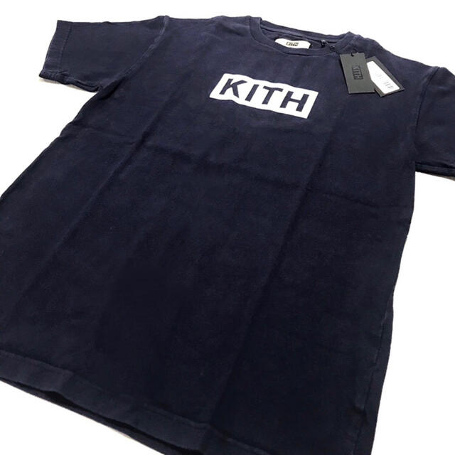 メンズ新品 KITH キス クラシックボックスロゴ Tシャツ ネイビー