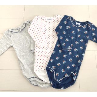 プチバトー(PETIT BATEAU)の★美品★ プチバトー ロンパース 3枚セット(ロンパース)