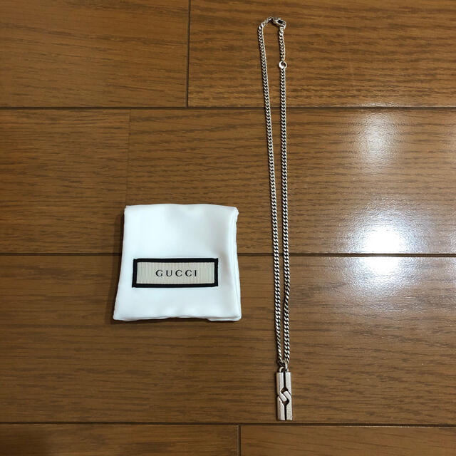 Gucci(グッチ)のGUCCI バーロッキングネックレス シルバー925 メンズのアクセサリー(ネックレス)の商品写真