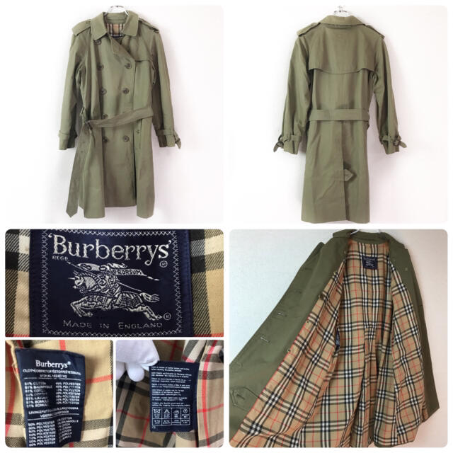 BURBERRY(バーバリー)のオールドバーバリー ダブル トレンチコート ノバチェック レディース M相当 レディースのジャケット/アウター(ロングコート)の商品写真