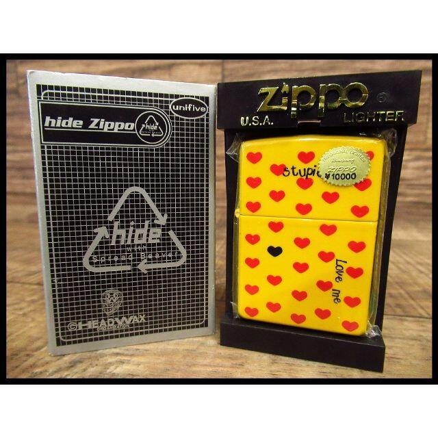 ZIPPO(ジッポー)の限定 初回廃盤品 新品 hide ヒデ 2002年製 イエローハート Zippo メンズのファッション小物(タバコグッズ)の商品写真