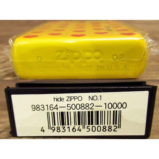 ZIPPO(ジッポー)の限定 初回廃盤品 新品 hide ヒデ 2002年製 イエローハート Zippo メンズのファッション小物(タバコグッズ)の商品写真