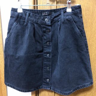 ザラ(ZARA)の[ZARA]プレミアム デニムスカート ブラック系(ミニスカート)