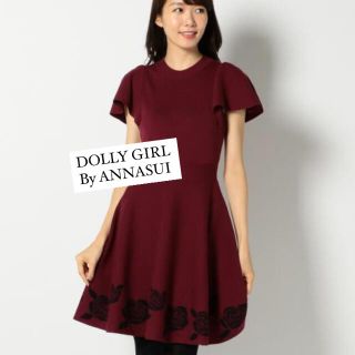 ドーリーガールバイアナスイ(DOLLY GIRL BY ANNA SUI)の🥀【洗える！】ストレッチニット　フィット&フレアーワンピース🥀(ひざ丈ワンピース)