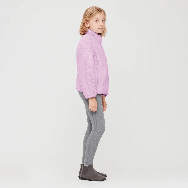 UNIQLO(ユニクロ)のUNIQLO  ファーリー フリース ジャケット パープル  110 キッズ/ベビー/マタニティのキッズ服女の子用(90cm~)(ジャケット/上着)の商品写真