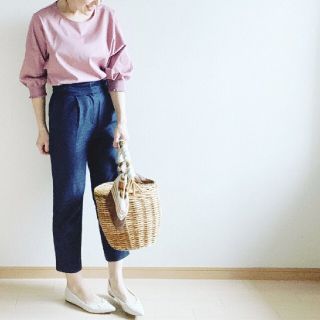 ユニクロ(UNIQLO)のマーセライズコットンシャーリングボリュームスリーブT(Tシャツ/カットソー(七分/長袖))