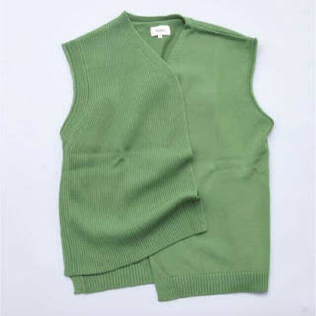 19ss kudos asymmetry knit vest