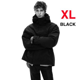 ユニクロ(UNIQLO)のUNIQLO +J ハイブリッド ダウン オーバーサイズ パーカー 黒 XL(ダウンジャケット)