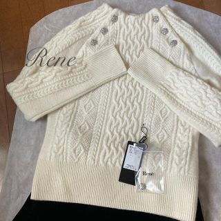 ルネ(René)のrene♡ 2019年タグ付♡ カメリア ボタン　ウール セーター(ニット/セーター)