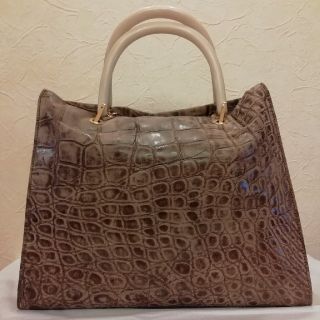 【donna elissa】S.W施crocodileTOTEバック 逸品(ハンドバッグ)