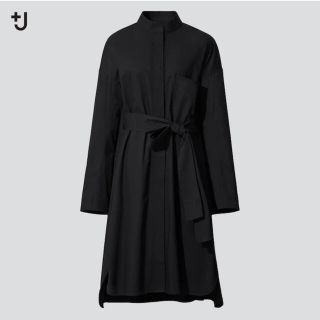 ジルサンダー(Jil Sander)の【最安値】ユニクロ ジルサンダー シャツワンピース M Black(ひざ丈ワンピース)