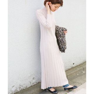 18AW超美品IENA LA BOUCLE ワイドリブ タートルネックワンピース