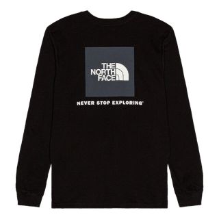 ザノースフェイス(THE NORTH FACE)の海外限定 ノースフェイス ロンT Sサイズ 黒 日本M相当 スクエアロゴ(Tシャツ/カットソー(七分/長袖))