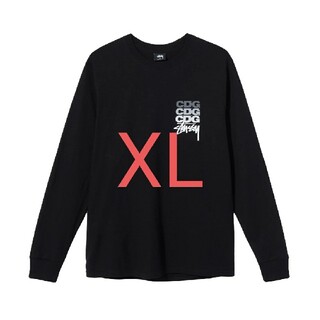 ステューシー(STUSSY)のXL STUSSY CDG longsleeve tee black(Tシャツ/カットソー(七分/長袖))