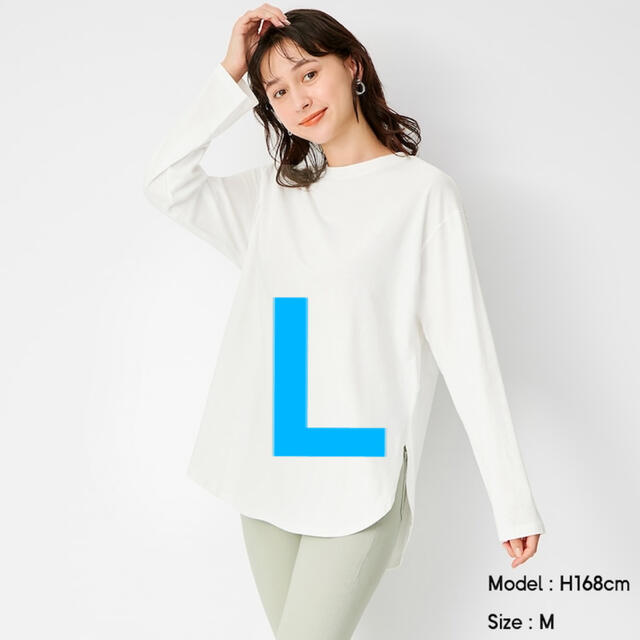 GU(ジーユー)の【オンライン完売】ラウンドヘムロングスリーブT(長袖) レディースのトップス(Tシャツ(長袖/七分))の商品写真