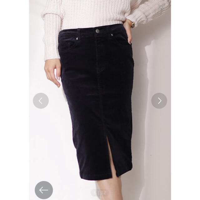 再値下げ【1回着用】ナノユニバース✳︎タイトスカート コーデュロイ ネイビー レディースのスカート(ロングスカート)の商品写真