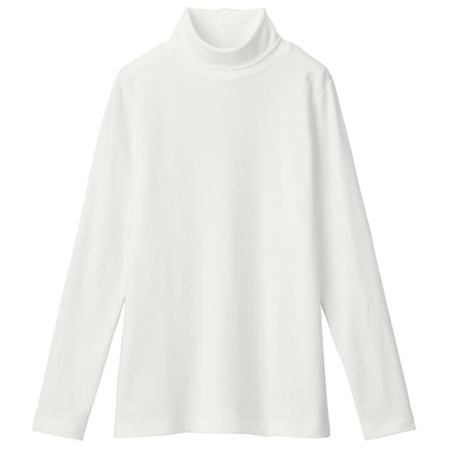 MUJI (無印良品)(ムジルシリョウヒン)の【無印良品】ストレッチフライス編みタートルネックＴシャツ 婦人Ｓ・オフ白 レディースのトップス(カットソー(長袖/七分))の商品写真