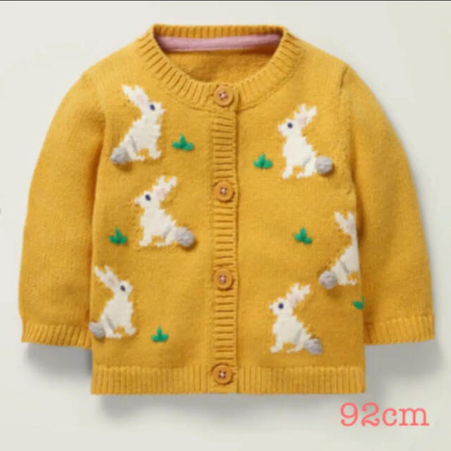 Boden(ボーデン)のmini boden ♡ カーディガン イエロー ウサギ 完売品 キッズ/ベビー/マタニティのキッズ服女の子用(90cm~)(カーディガン)の商品写真