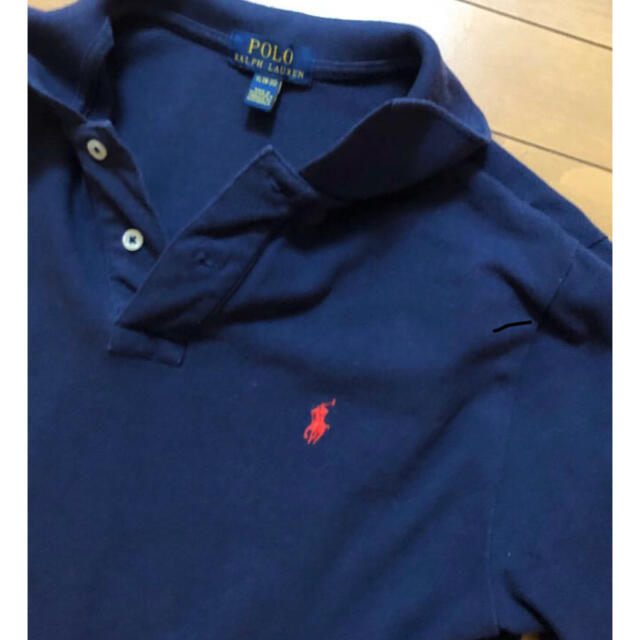 POLO RALPH LAUREN(ポロラルフローレン)の【超美品】ラルフローレン ポロシャツ  半袖  ネイビー鹿の子 Lサイズ メンズのトップス(ポロシャツ)の商品写真