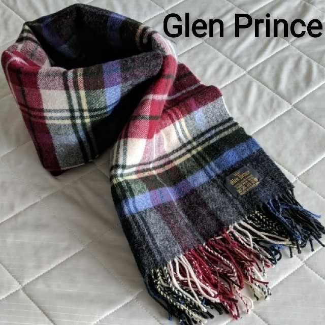 GLEN PRINCE グレンプリンス　マフラー　ストール　チェック　ブルー