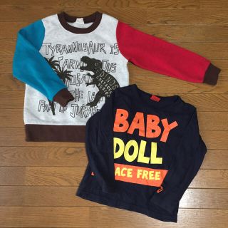 ベビードール(BABYDOLL)のベビードール ロンティー&恐竜 トレーナー 110(Tシャツ/カットソー)