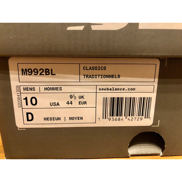 New Balance(ニューバランス)の【新品送料込】new balance M992 BL 28センチ メンズの靴/シューズ(スニーカー)の商品写真