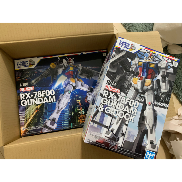 【新品】ガンプラ 1/144＆1/100 RX-78F00 ガンダム&Gドッグ