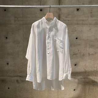 コモリ(COMOLI)の【20ss/希少品】comoli リネンWクロス プルオーバーシャツ ホワイト(シャツ)