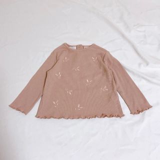 ザラキッズ(ZARA KIDS)のzarababy 刺繍リブカットソー(シャツ/カットソー)