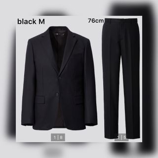 ユニクロ(UNIQLO)の最終値下UNIQLO+Jウールテーラードジャケットセットアップ　black(テーラードジャケット)