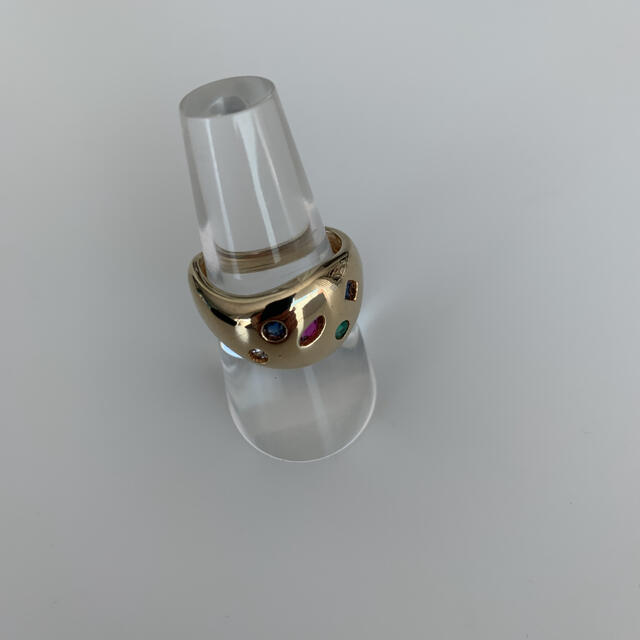 K18 マルチカラー　指輪 レディースのアクセサリー(リング(指輪))の商品写真