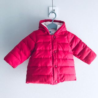 プチバトー(PETIT BATEAU)の花様専用　　プチバトー　中綿ナイロンコート　12m 赤(ジャケット/コート)