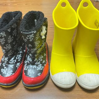 クロックス(crocs)のディズニー スノーブーツ クロックス 長靴 レインブーツ 2足セット(ブーツ)