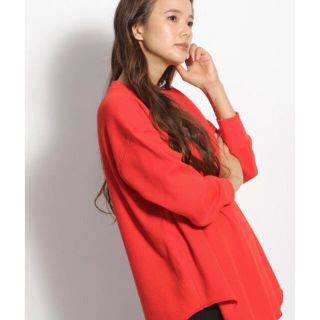 ニコアンド(niko and...)の2019AWニコアンドBOMBER HEATカットプルオーバースウェット赤美品(トレーナー/スウェット)