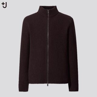 ジルサンダー(Jil Sander)のユニクロ×ジルサンダー ミドルゲージリブフルジップセーター　ダークブラウン(ニット/セーター)