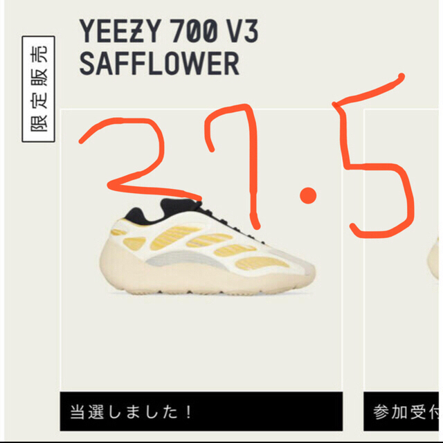 adidas(アディダス)の27.5 adidas yeezy boost 700 V3 Safflower メンズの靴/シューズ(スニーカー)の商品写真