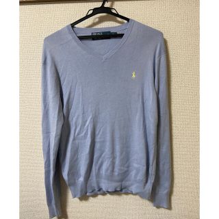 ポロラルフローレン(POLO RALPH LAUREN)の【美品】ポロ　ラルフローレン　ニットセーター　Vネック　水色(ニット/セーター)