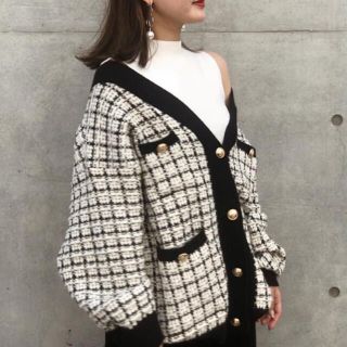 ザラ(ZARA)のツイード ニット(カーディガン)