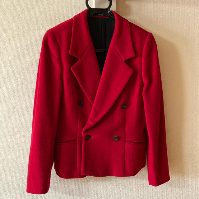 ROPE’(ロペ)の赤 ウール Pコート　レッド レディースのジャケット/アウター(ピーコート)の商品写真