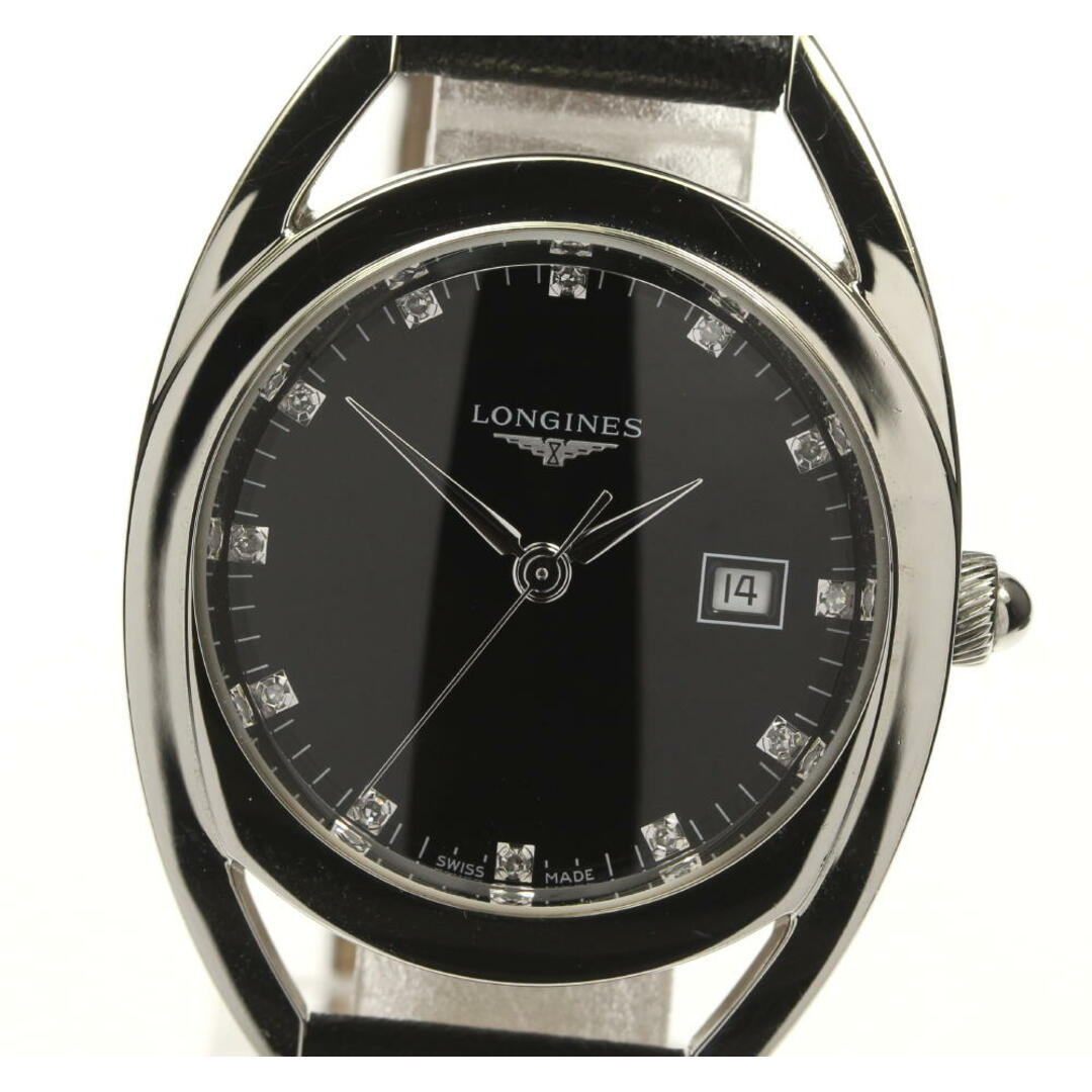 ☆美品【LONGINES】ロンジン イクエストリアン コレクション 11Pダイヤ デイト L6.137.4 クォーツ レディース 【21105】【ev20】