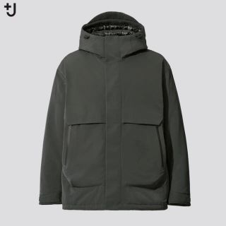 ユニクロ(UNIQLO)のユニクロ　＋J ハイブリッドダウンオーバーサイズパーカ　s ダークグリーン(ダウンジャケット)