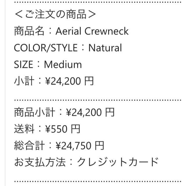 supreme☆Aerial Crewneck☆ナチュラル☆Mサイズ