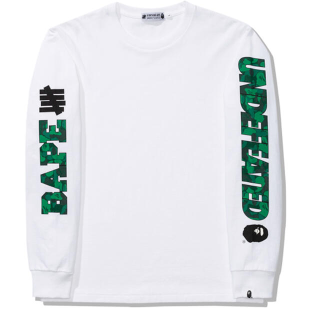 UNDEFEATED(アンディフィーテッド)のBAPE X UNDFTD LONG SLEEVE TEE M WHITE メンズのトップス(Tシャツ/カットソー(七分/長袖))の商品写真