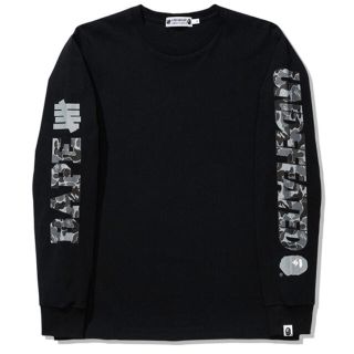 アンディフィーテッド(UNDEFEATED)のBAPE X UNDFTD LONG SLEEVE TEE M BLACK(Tシャツ/カットソー(七分/長袖))