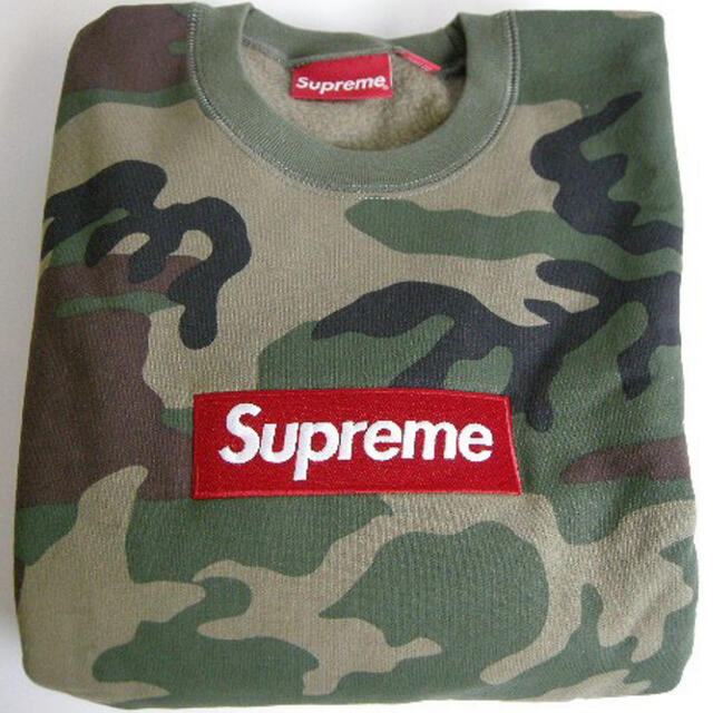 激レアM！17aw  supreme box logo スウェット迷彩