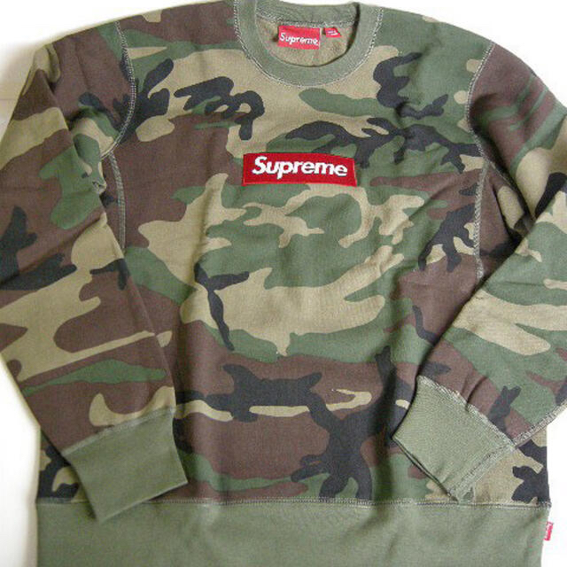 激レアM！17aw  supreme box logo スウェット迷彩