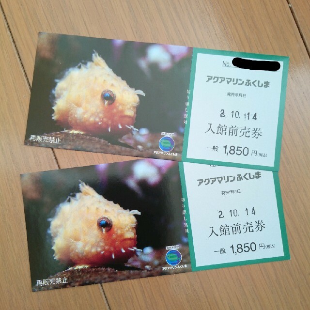 アクアマリンふくしま 入館前売券 2枚セット チケットの施設利用券(水族館)の商品写真