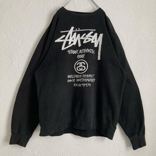 00´s 古着 STUSSY ステューシー ビッグロゴ スウェット トレーナー-