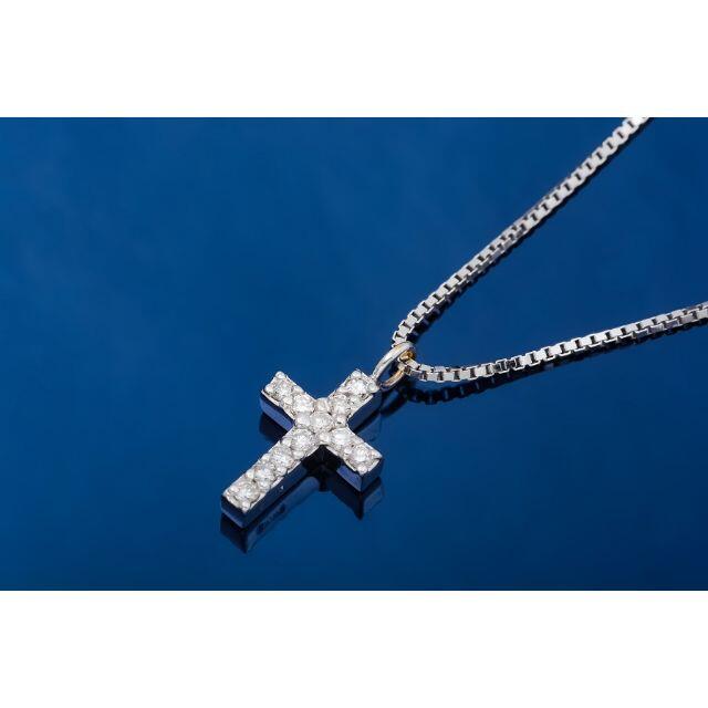K18WG ダイヤモンド ネックレス (クロスモチーフ) 品番9-234 数量は多