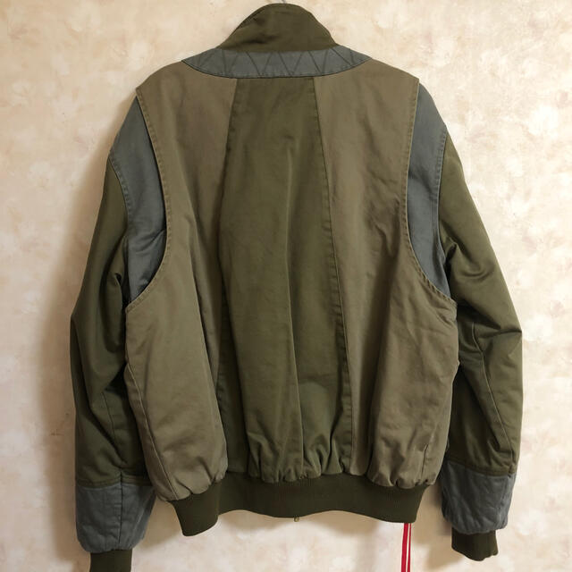【専用】Colorblocked Sateen Bomber - Olive メンズのジャケット/アウター(ブルゾン)の商品写真